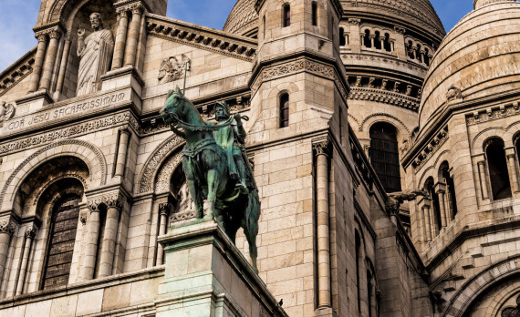 Sacré Coeur, paris, statues clouds, basilica, canon