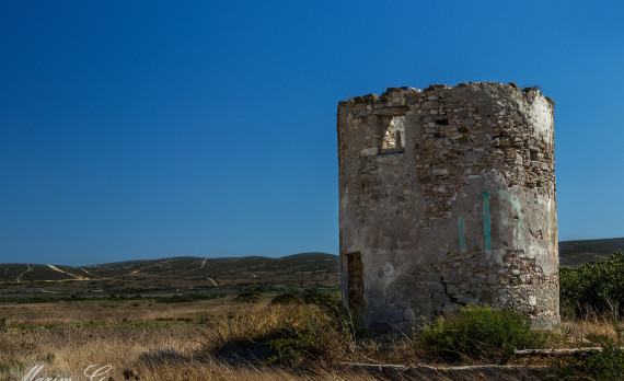 rhodes, rodos, old windmill, ruin, landscape, greece, canon