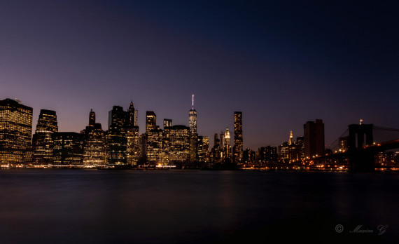 Lower Manhattan at night, canon, longexposure