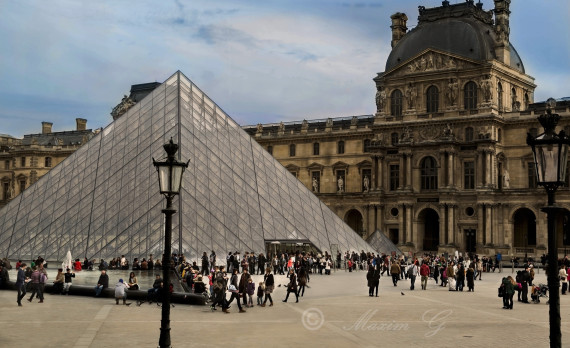 Paris, Pyramid, museum, louvre, canon